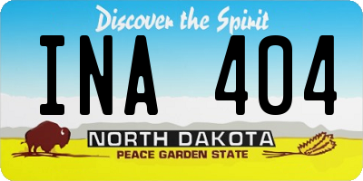 ND license plate INA404