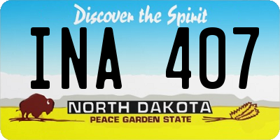 ND license plate INA407