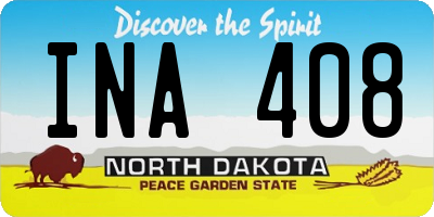 ND license plate INA408