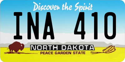ND license plate INA410