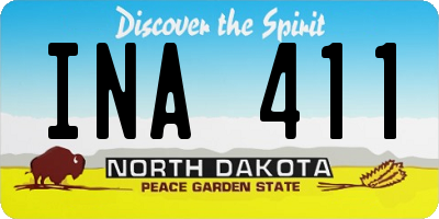 ND license plate INA411
