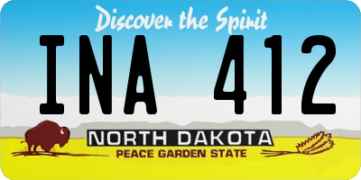 ND license plate INA412