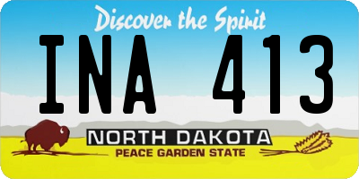 ND license plate INA413