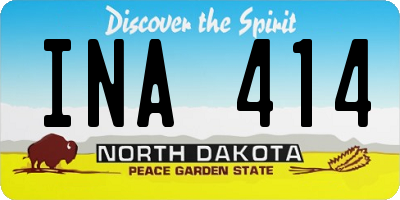 ND license plate INA414