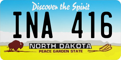 ND license plate INA416