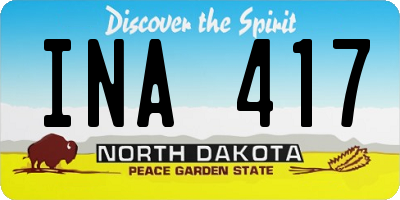 ND license plate INA417