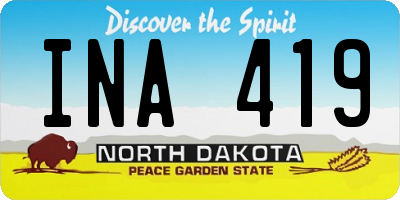 ND license plate INA419
