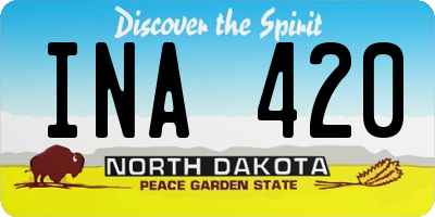 ND license plate INA420
