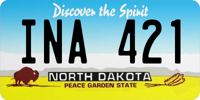 ND license plate INA421
