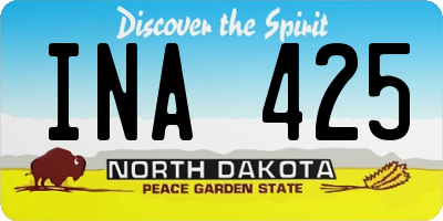 ND license plate INA425