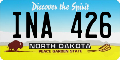 ND license plate INA426