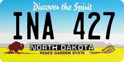 ND license plate INA427