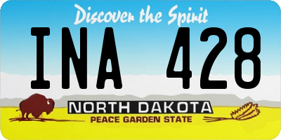 ND license plate INA428