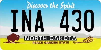 ND license plate INA430