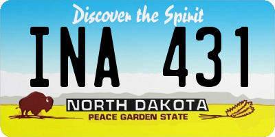 ND license plate INA431