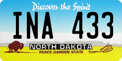 ND license plate INA433