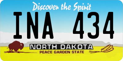 ND license plate INA434