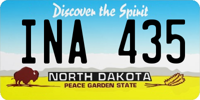 ND license plate INA435