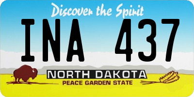 ND license plate INA437