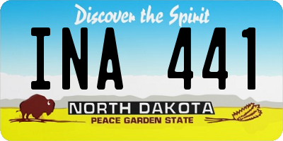 ND license plate INA441