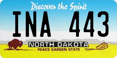 ND license plate INA443