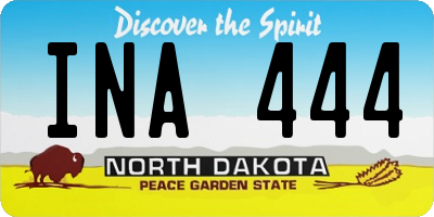 ND license plate INA444