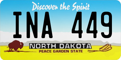 ND license plate INA449