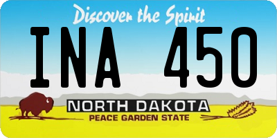 ND license plate INA450