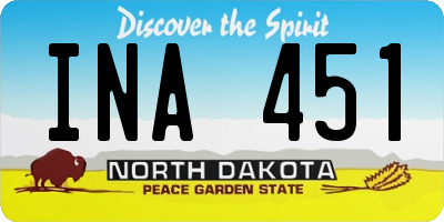 ND license plate INA451