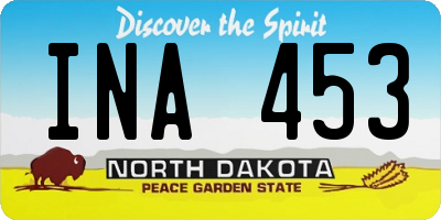 ND license plate INA453