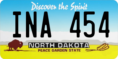 ND license plate INA454