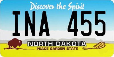 ND license plate INA455