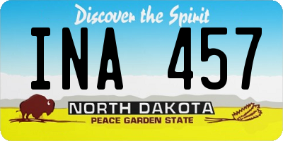 ND license plate INA457