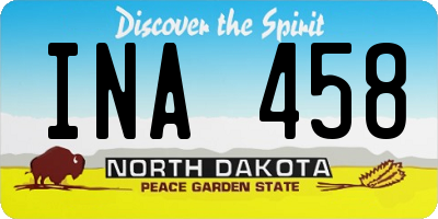 ND license plate INA458