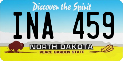 ND license plate INA459