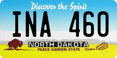 ND license plate INA460