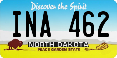 ND license plate INA462