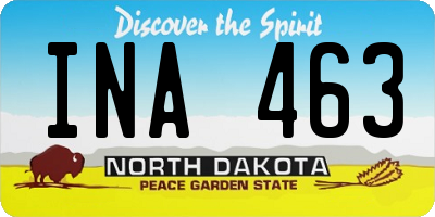 ND license plate INA463