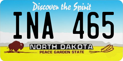 ND license plate INA465