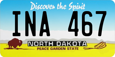 ND license plate INA467
