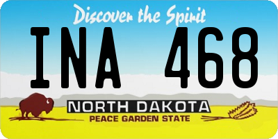 ND license plate INA468