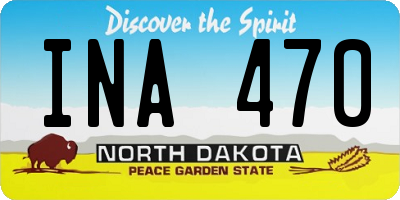 ND license plate INA470