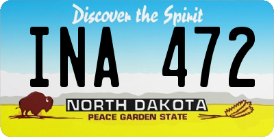 ND license plate INA472