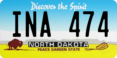 ND license plate INA474