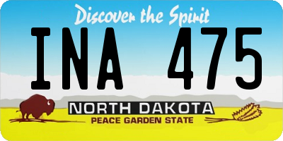 ND license plate INA475