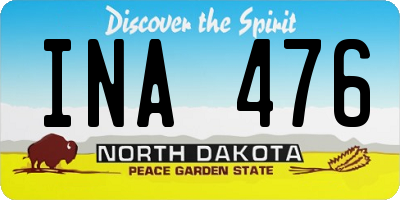 ND license plate INA476