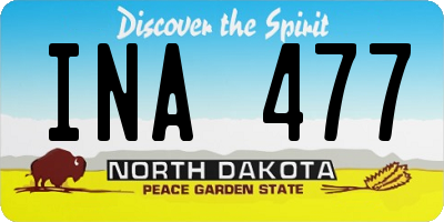 ND license plate INA477