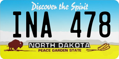 ND license plate INA478