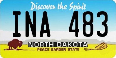 ND license plate INA483