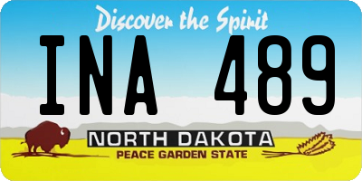 ND license plate INA489